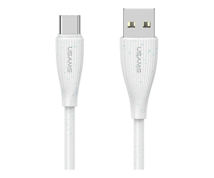 Kabel USAMS Kabel Green Series SJ714 18W 3A USB-A do USB-C 1m biały
